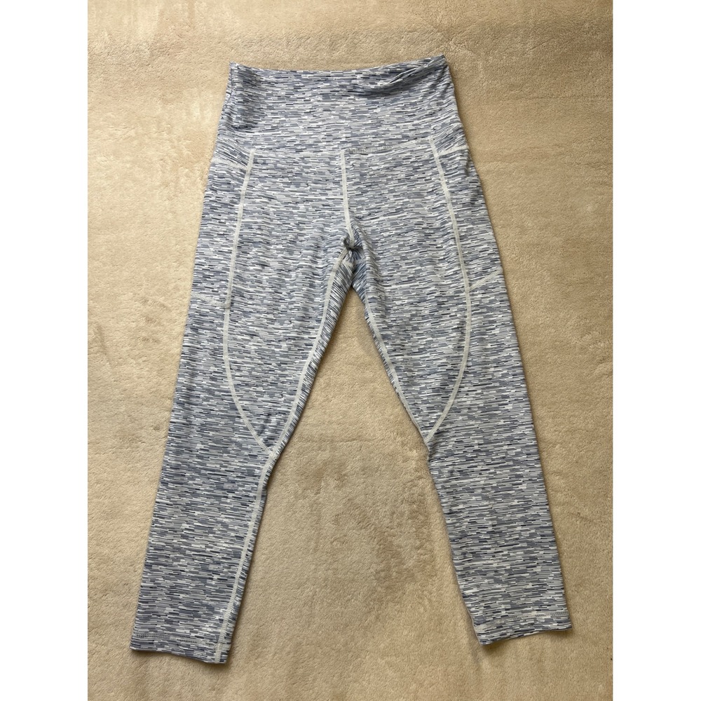Zyia Active Leggings Womens 4 Gray Excellent Space Dye High Rise Crop Pockets